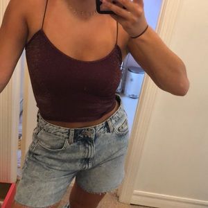 Free People Sparkly Cropped Cami